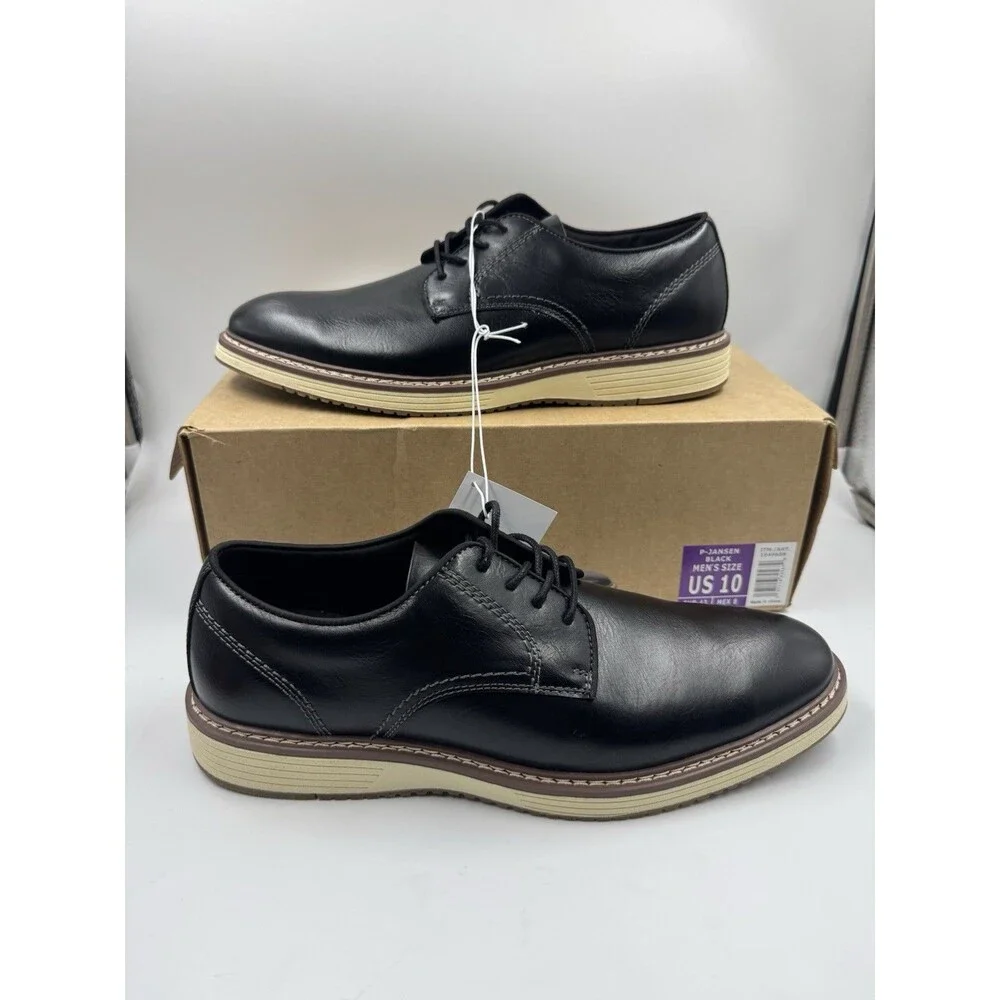 NEW Steve Madden P-Jansen Oxford Black Casual Lace Up Shoes, Men's Size 10